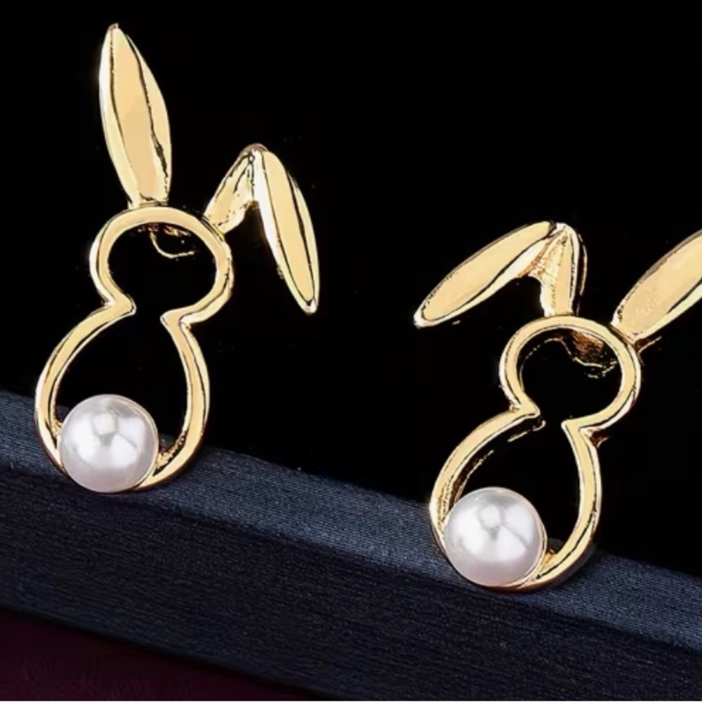 Two pairs of Gold Bunny Earrings - Picture 3 of 3